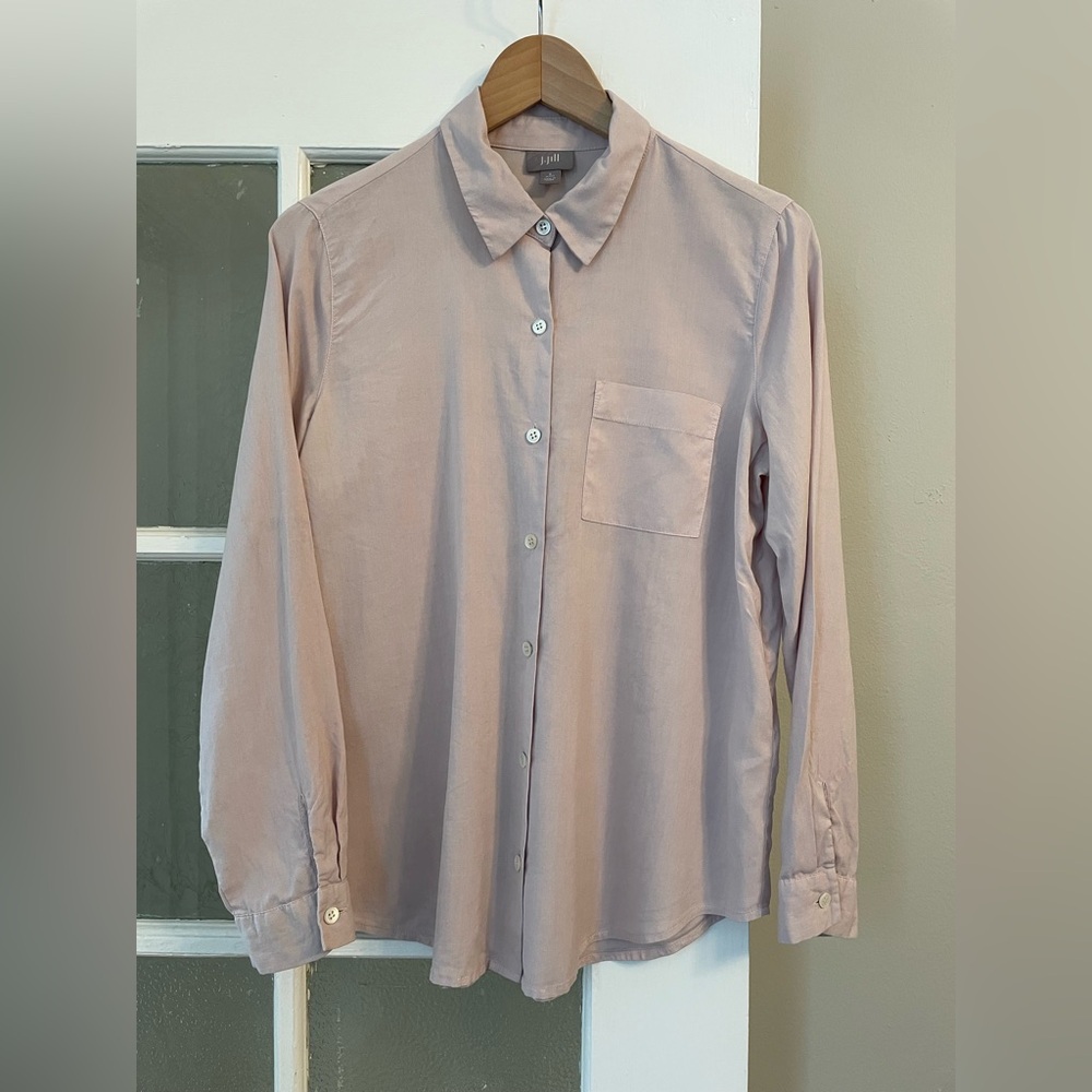 J. Jill blush 100% washable silk blouse small petite